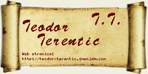Teodor Terentić vizit kartica